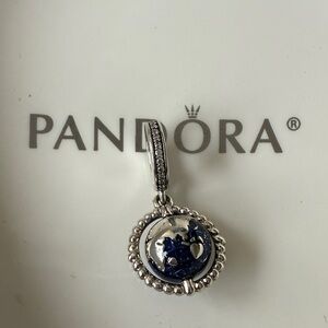 Pandora Silver and Blue Globe Charm